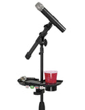 Gator Frameworks Microphone Stand Accessory Tray with Drink Holder and Guitar Pick Tab - British Audio