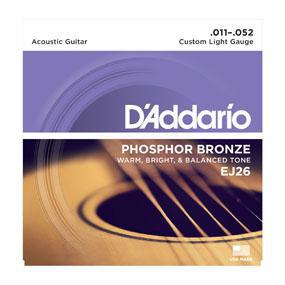 D'Addario EJ26 Phosphor Bronze Acoustic Guitar Strings, Custom Light, 11-52 - British Audio