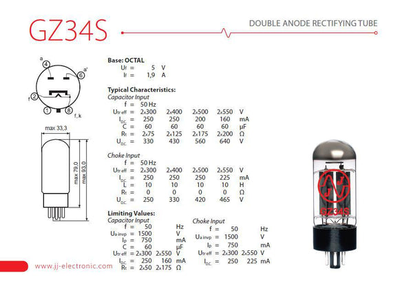 JJ GZ34/5AR4 Rectifier Tube – British Audio