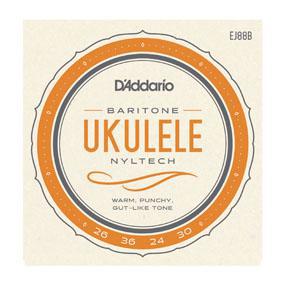 D'Addario EJ88B Nyltech Ukulele, Baritone - British Audio