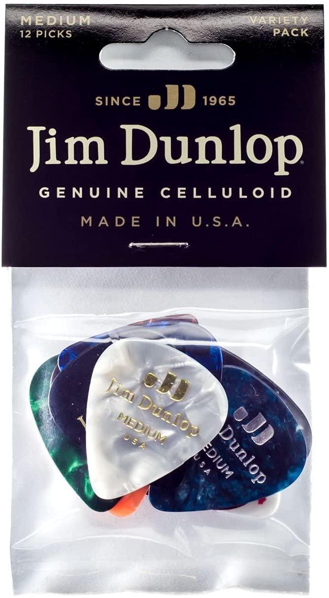 Jim Dunlop Dunlop PVP106 Celluloid Variety Pack Medium Guitar Picks Picks-12
