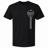 British Audio Nashville T-Shirt | Black & Gray Racing Stripe Logo Tee