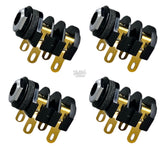 4 x Cliff UK 1/4" Input Jacks for Marshall | Chrome Nut, Gold Contacts