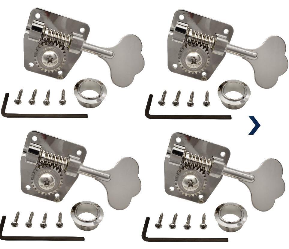 Tuners - Gotoh, GB29, Large Nickel for Bass, 4-in-a-line New