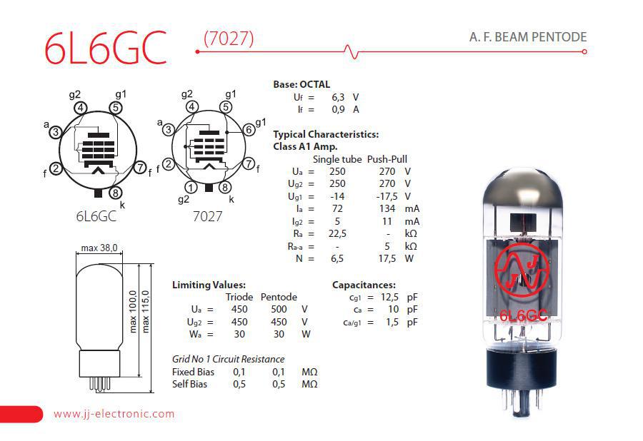 JJ 6L6GC Burned In Premium Power Tubes | Apex Matched for Superior Tone