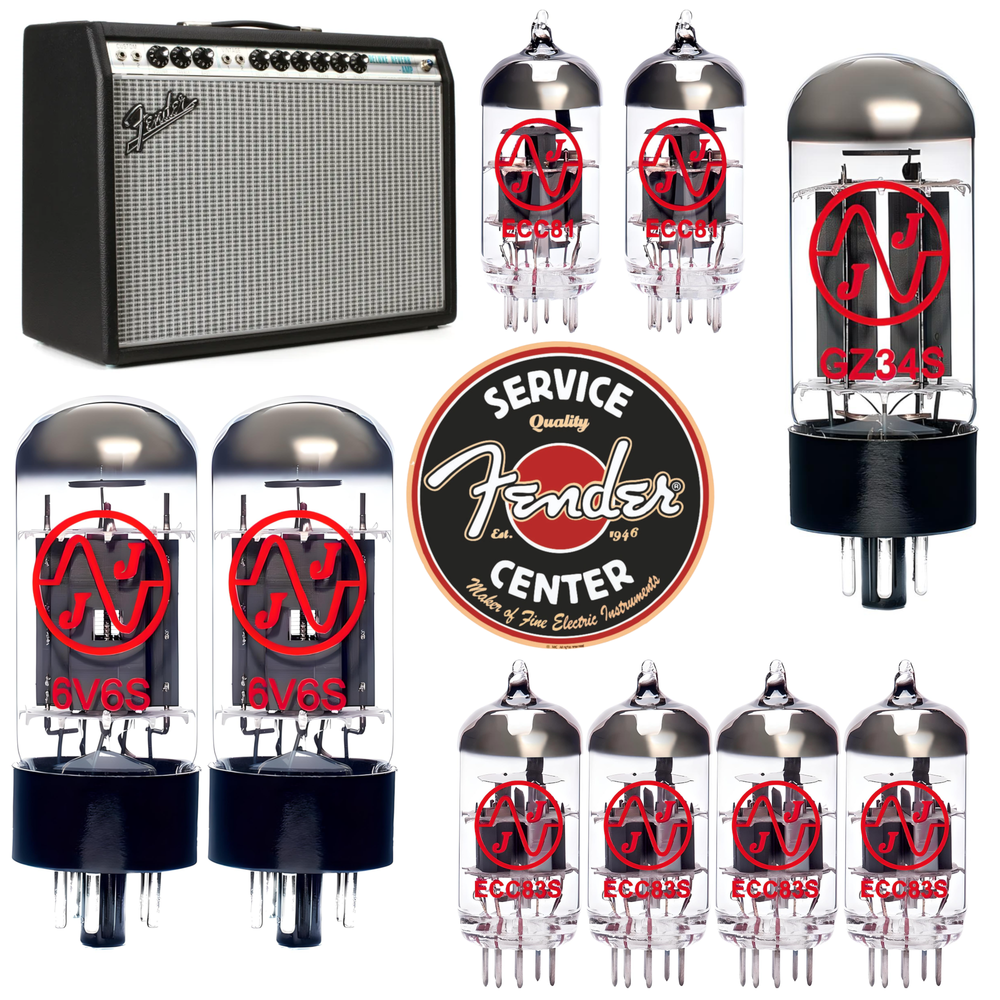 Fender '68 Custom Deluxe Reverb Tube Set | JJ ECC83, ECC81, Matched and Burned In JJ 6V6, and JJ GZ34