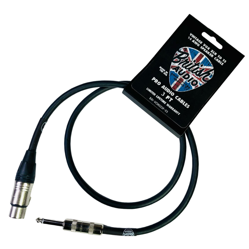 British Audio Speaker Cables for Vintage Vox Amplifiers | XLR to XLR & XLR to 1/4"