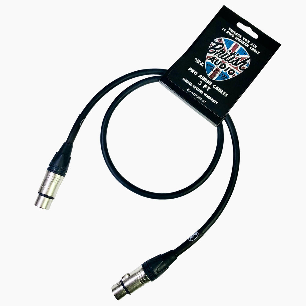 British Audio Speaker Cables for Vintage Vox Amplifiers | XLR to XLR & XLR to 1/4"