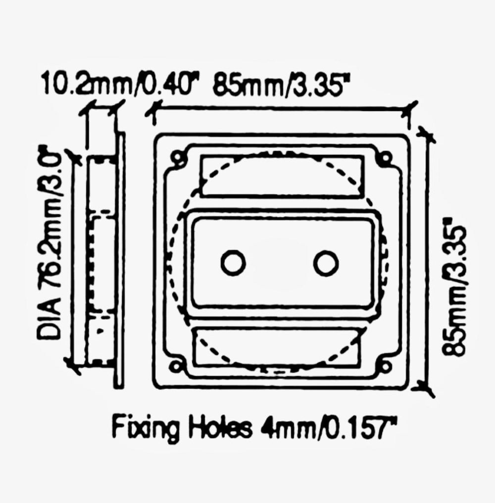 ABS Speaker Cabinet Jack Plate W/ Double Holes For 1/4"Jack 85x85mm Black