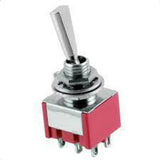 Allparts  On-On-On Mini Switch DPDT, flat bat, with mounting hardware Chrome EP-0080-010 or Black Switches EP-0080-003