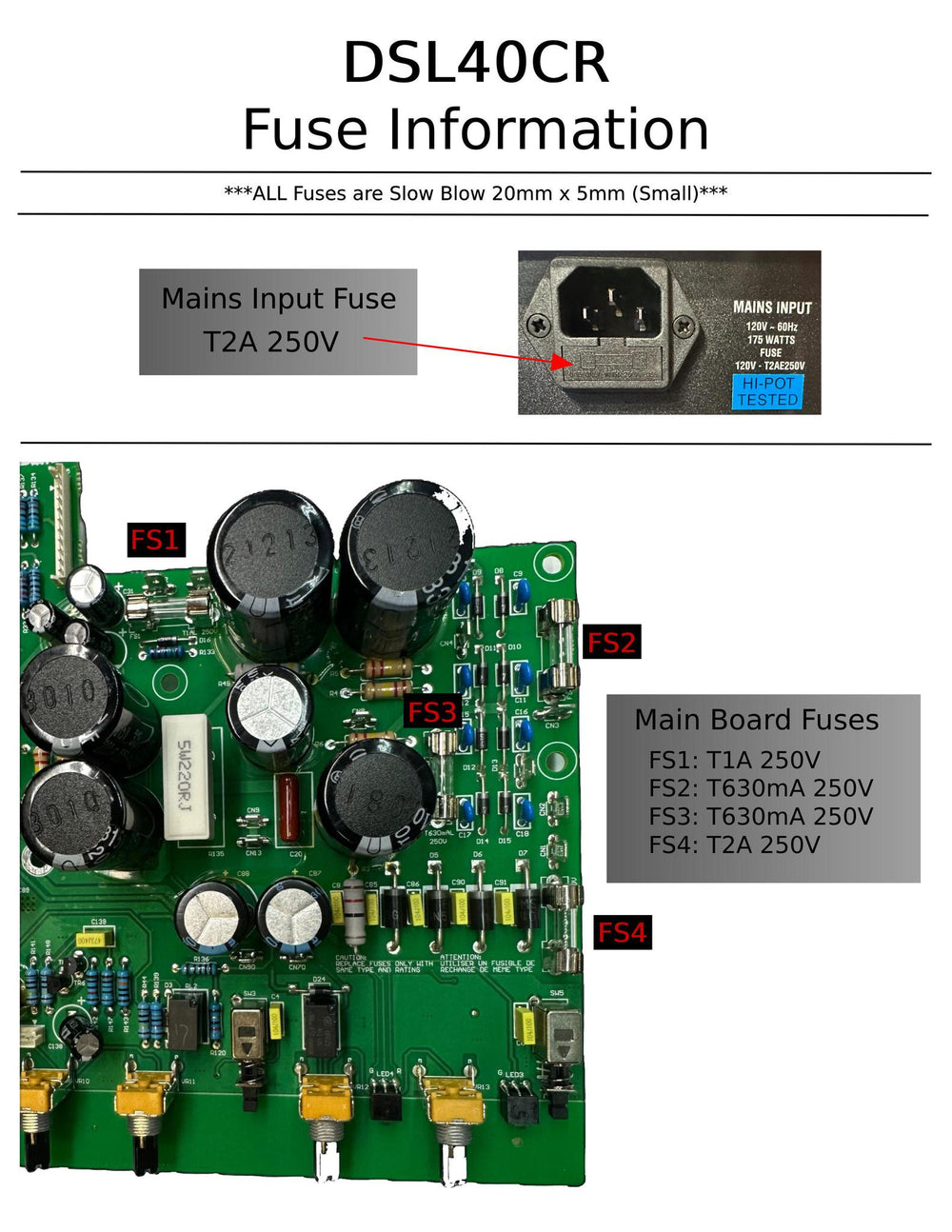 Marshall DSL40 Repair Kit | Tube & Fuse Set | DSL40C & DSL40CR | USA 120v
