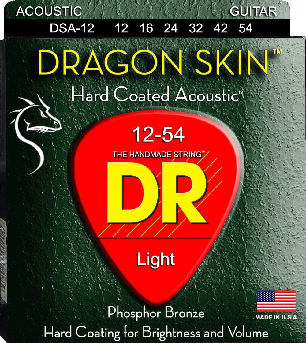 DRAGON SKIN 12-54 DR Strings Acoustic Guitar Strings - British Audio