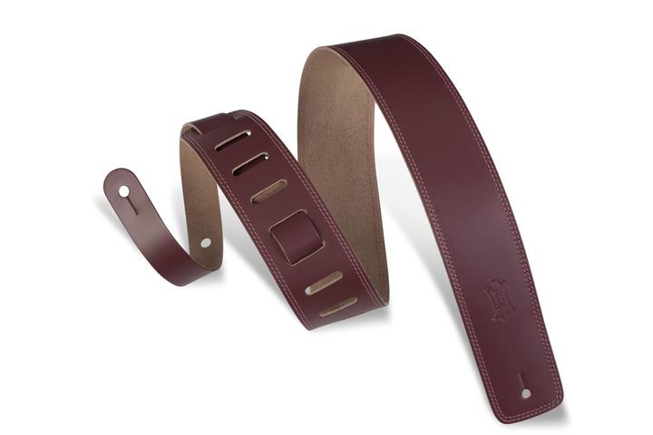 Levy's Leather Classic Series Guitar Strap, Burgundy - British Audio