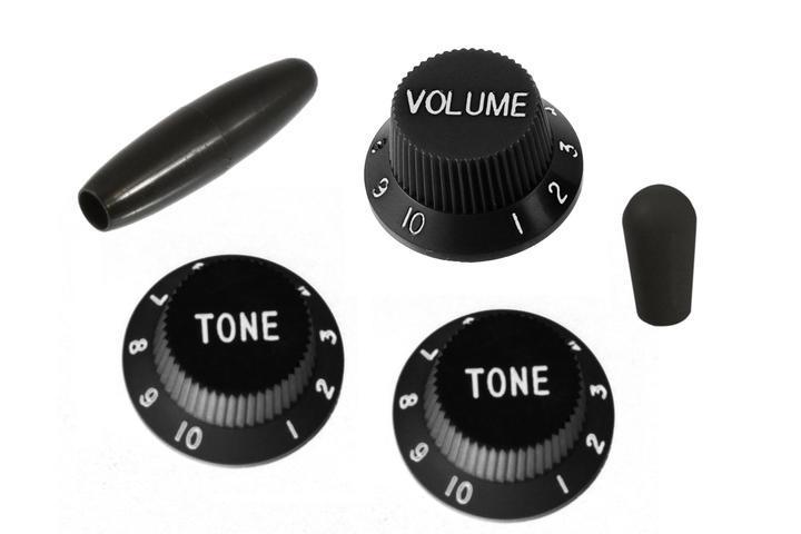 Complete Knob Set for Stratocaster® (Black) Allparts PK-0178-023 - British Audio