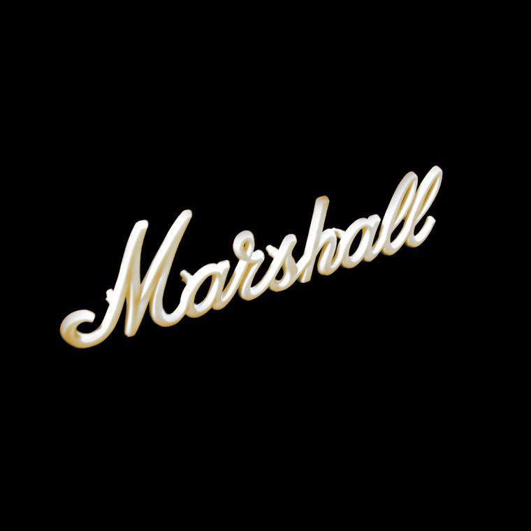 Marshall 6" OEM Cream / Off-white Vintage Script Logo - British Audio