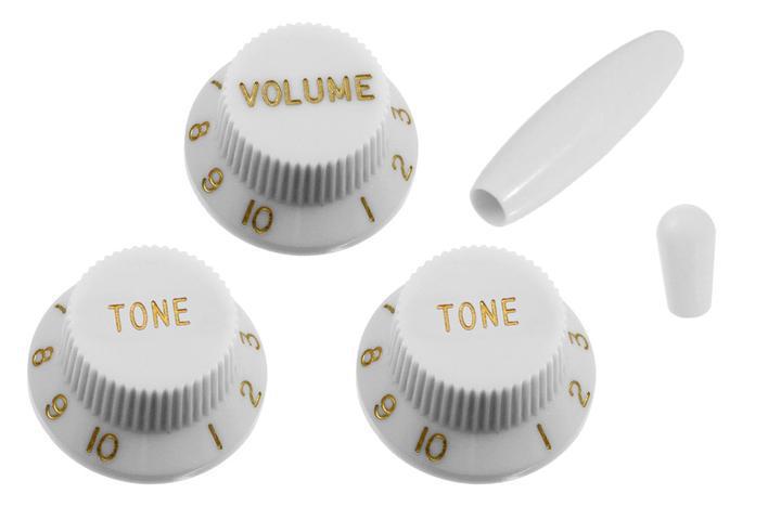 Complete Knob Set for Stratocaster® (White) Allparts PK-0178-025 - British Audio