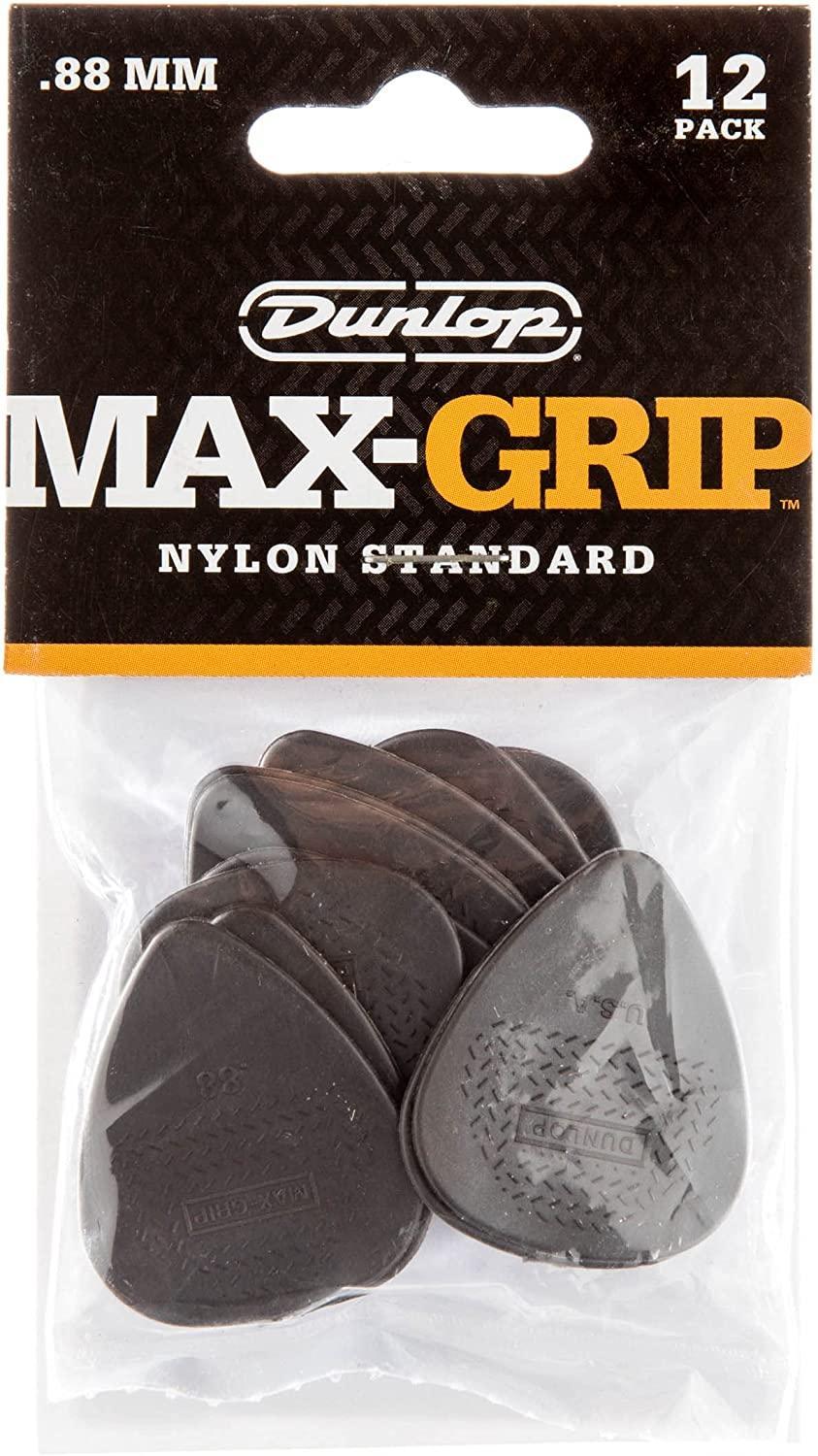 Dunlop 449P.88 Max-Grip Nylon Standard, Dark Gray, .88mm, 12/Player's Pack