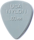 Dunlop 44P60 Nylon Standard Guitar Picks, Light Gray, .60mm, 12/Player's Pack