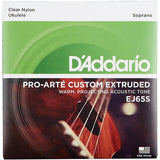 D'Addario EJ65S Pro-Arté Custom Extruded Ukulele, Soprano - British Audio