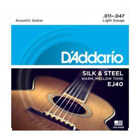 D'Addario EJ40 Silk & Steel Folk Guitar, 11-47 - British Audio