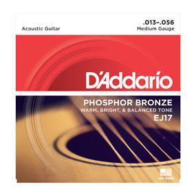 D'Addario EJ17 Phosphor Bronze Acoustic Guitar Strings, Medium, 13-56 - British Audio