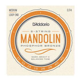 D'Addario EJ74 Mandolin Strings, Phosphor Bronze, Medium, 11-40 - British Audio