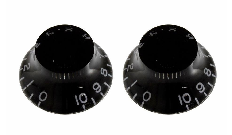 Set of 2 Vintage-style Bell Knobs (Black) Allparts PK-0140-L23 - British Audio