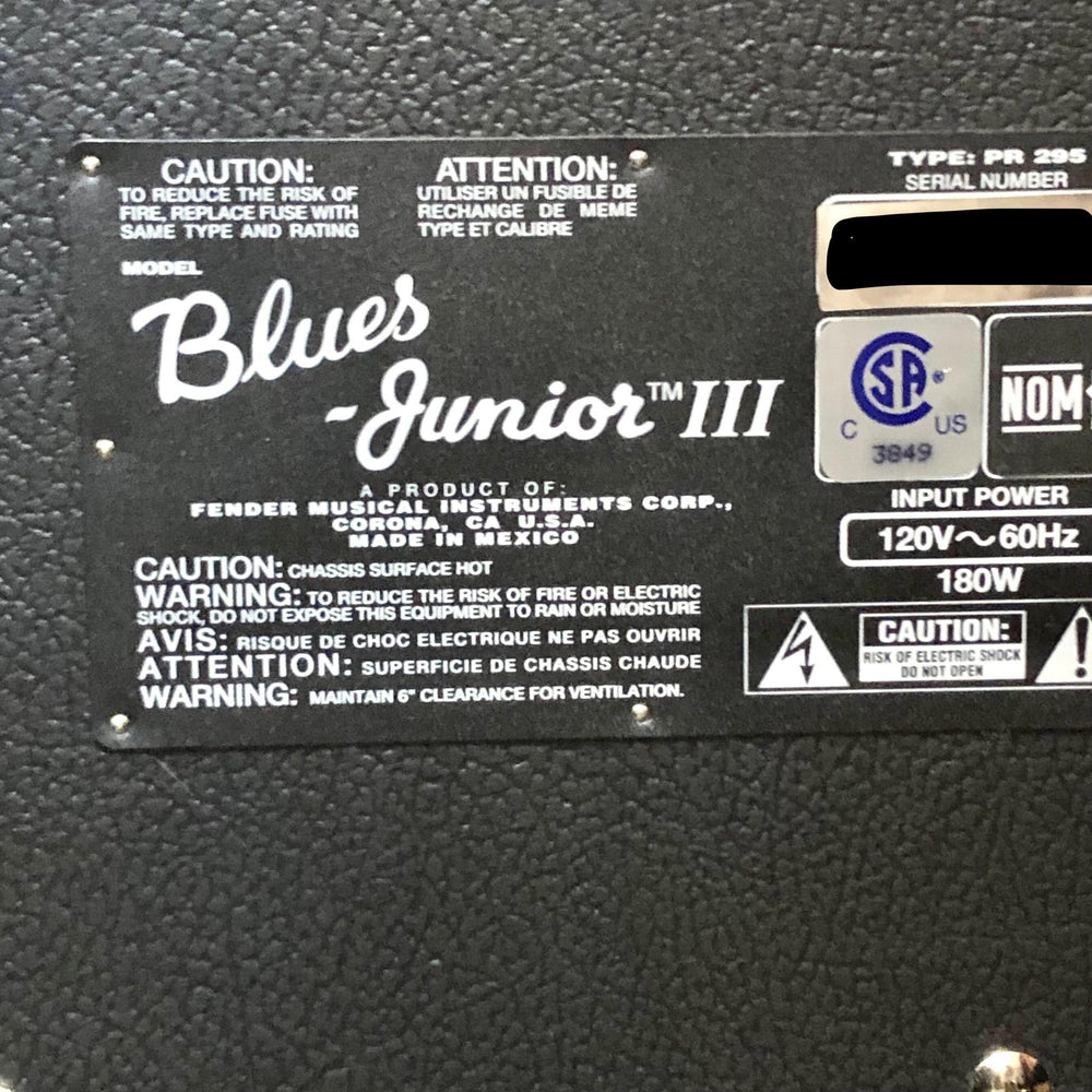 Fender Blues Junior III 1x12" 15-watt Tube Combo Amp Pre-Owned