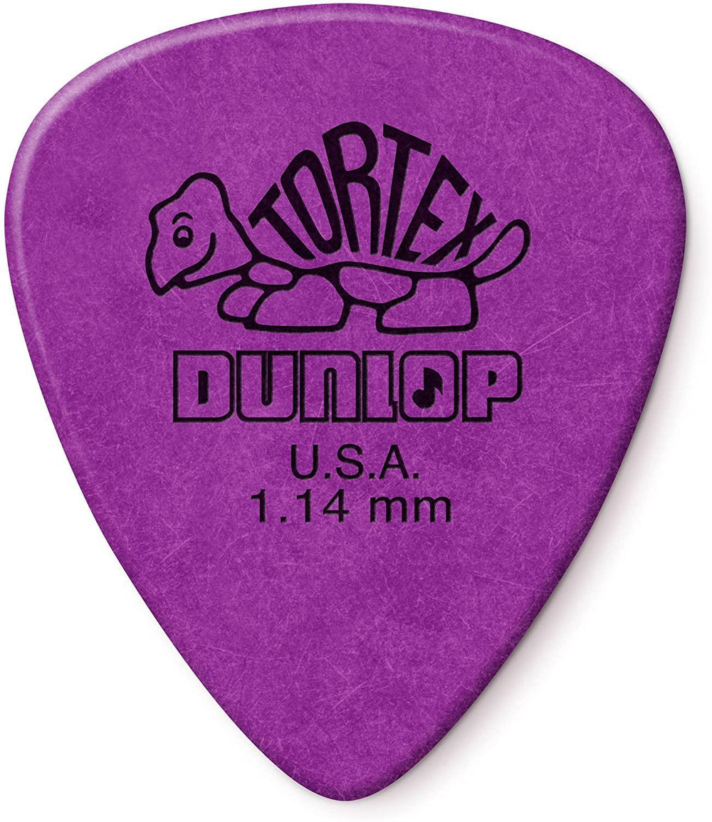 Jim Dunlop Tortex Standard 1.14mm Purple Guitar Picks 12 Pack 418P1.14