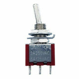 3 Pin SPDT ON-ON 2 Position Mini Toggle Switches (6mm)MTS-102 Red