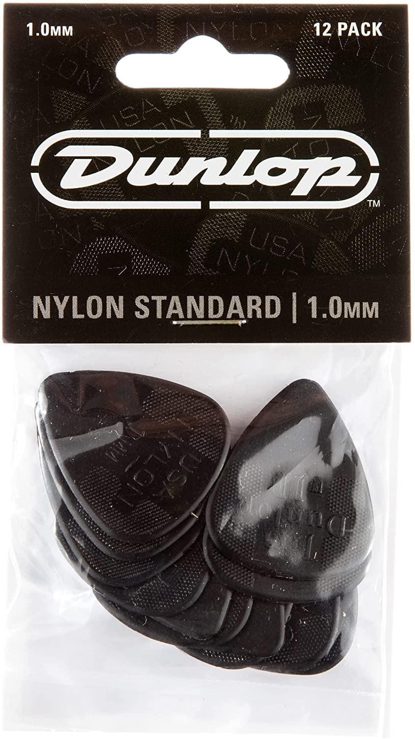 Dunlop 44P1.0 Nylon Standard, Black, 1.0mm, 12/Player's Pick Pack