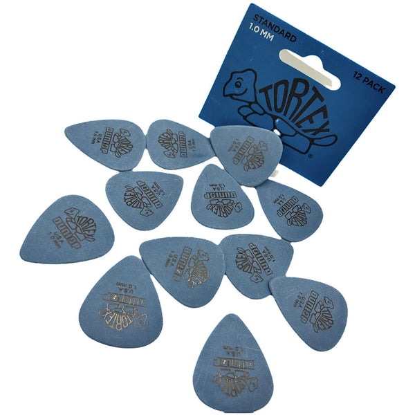 Dunlop Tortex Standard 1.0mm Blue Guitar Pick - 12 Pack (418P1.0 ...