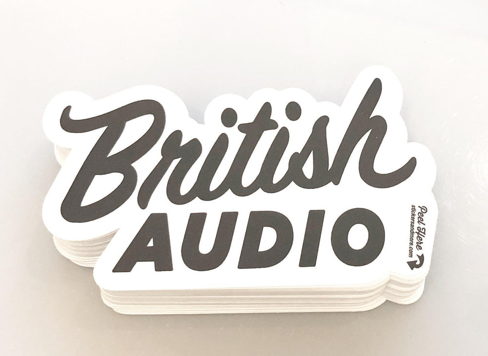 British Audio Script Sticker, 2"x4"  Black and White - British Audio