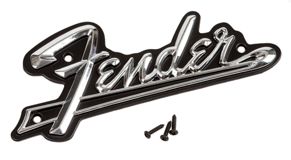 Fender® Blackface™ Amplifier Logo, Silver/Black - British Audio