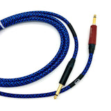 British Audio Pro Performance Silent Instrument Cable - Straight Silent to Straight (Blue & Black Braid) - British Audio
