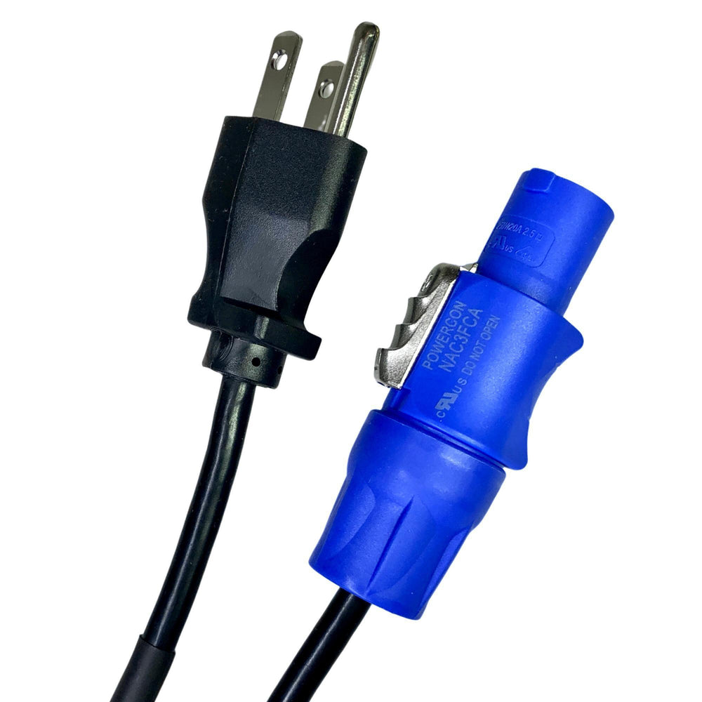 Powercon Loop Cable British Audio Powercon To 5-15P (Edison) Power Cable Black Sleeve