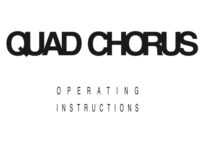 Trace Elliot Quad Chorus User Manual - British Audio