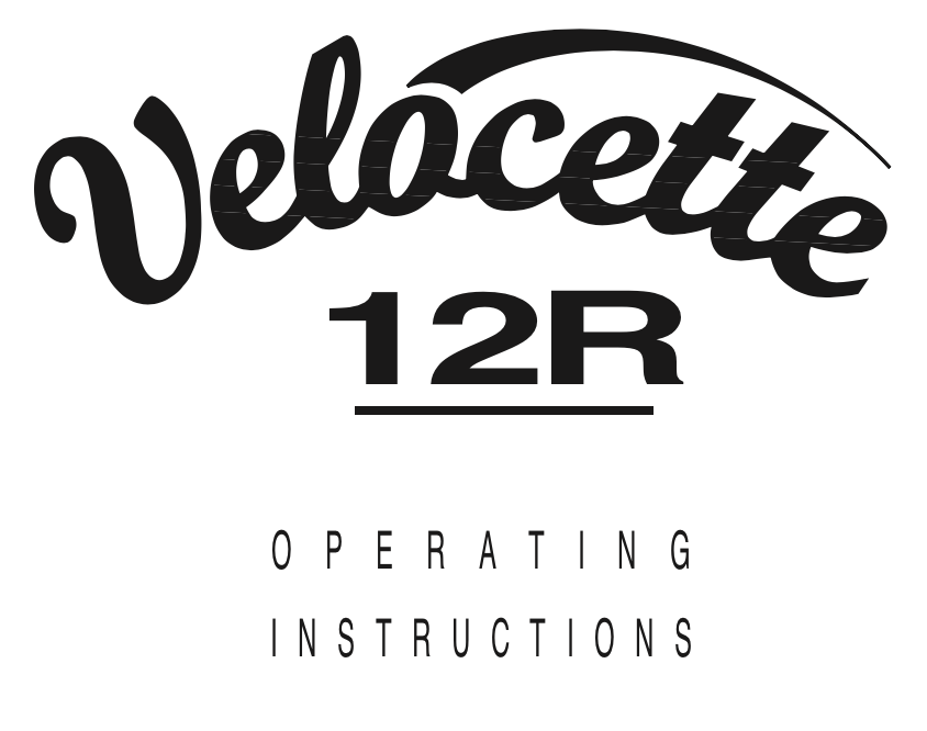 Trace Elliot Velocette 12R User Manual - British Audio