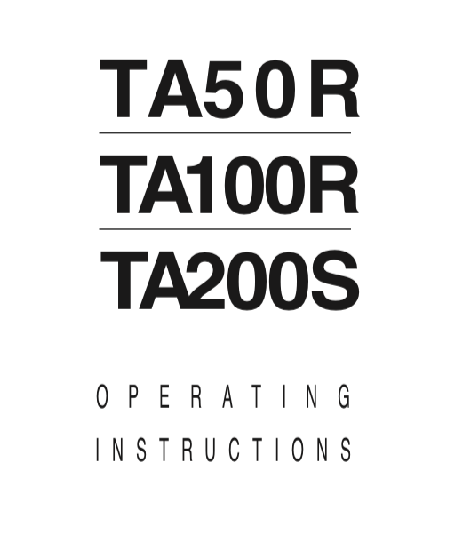 Trace Elliot TA50R, TA100R, TA200S User Manual (1998-2002) - British Audio