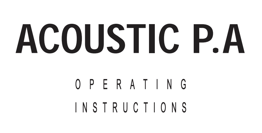 Trace Elliot Acoustic PA User Manual - British Audio