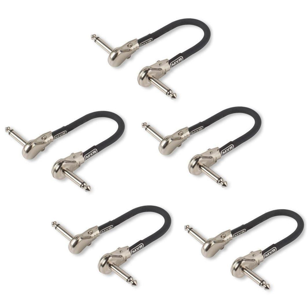 5-Pack of MXR 6" Right Angle Patch Cable for Pedals and Pedalboards