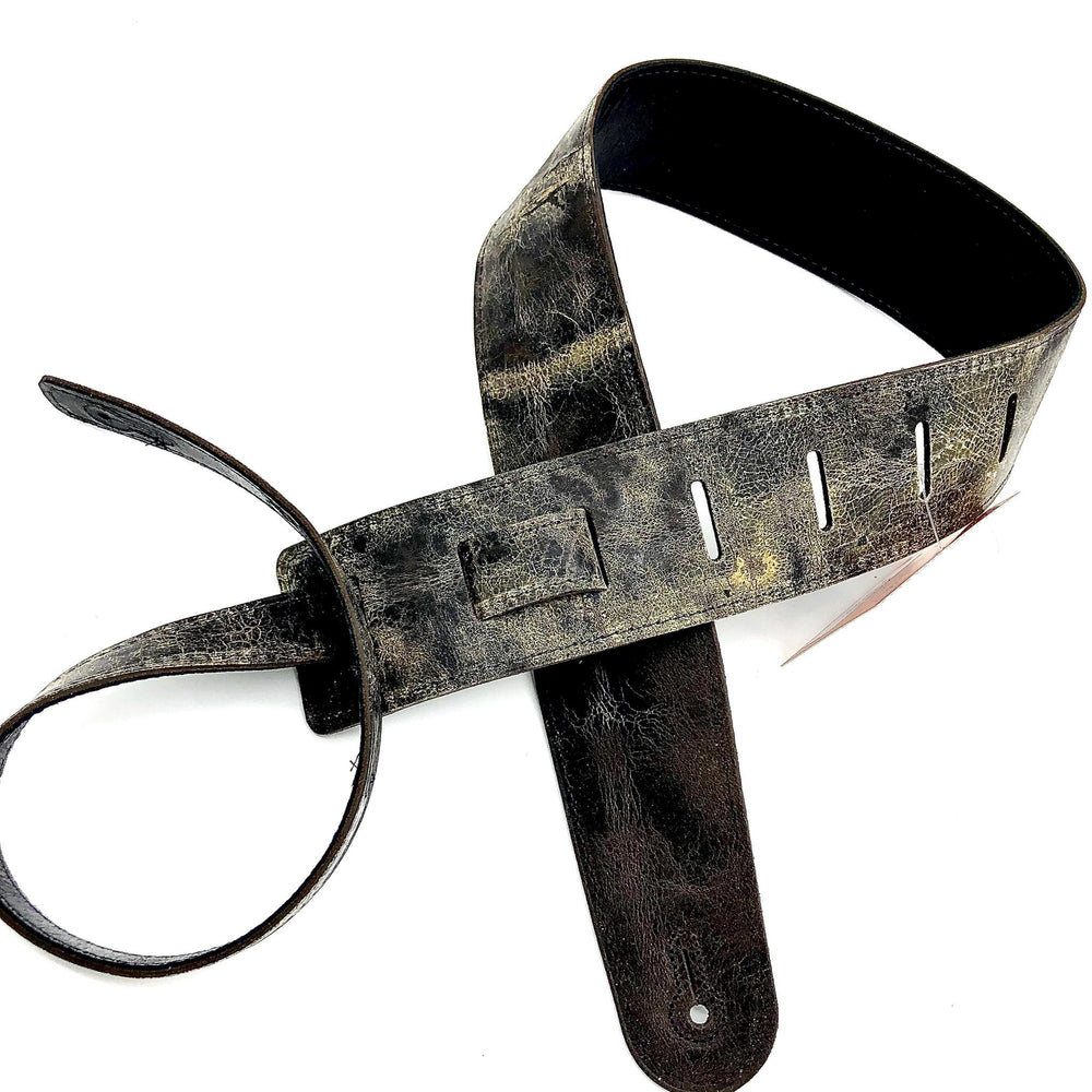Henry Heller 2.5" Double Layer Distressed Leather, Black - British Audio