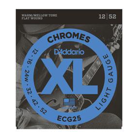 D'Addario ECG25 Chromes Flat Wound, Light, 12-52 - British Audio