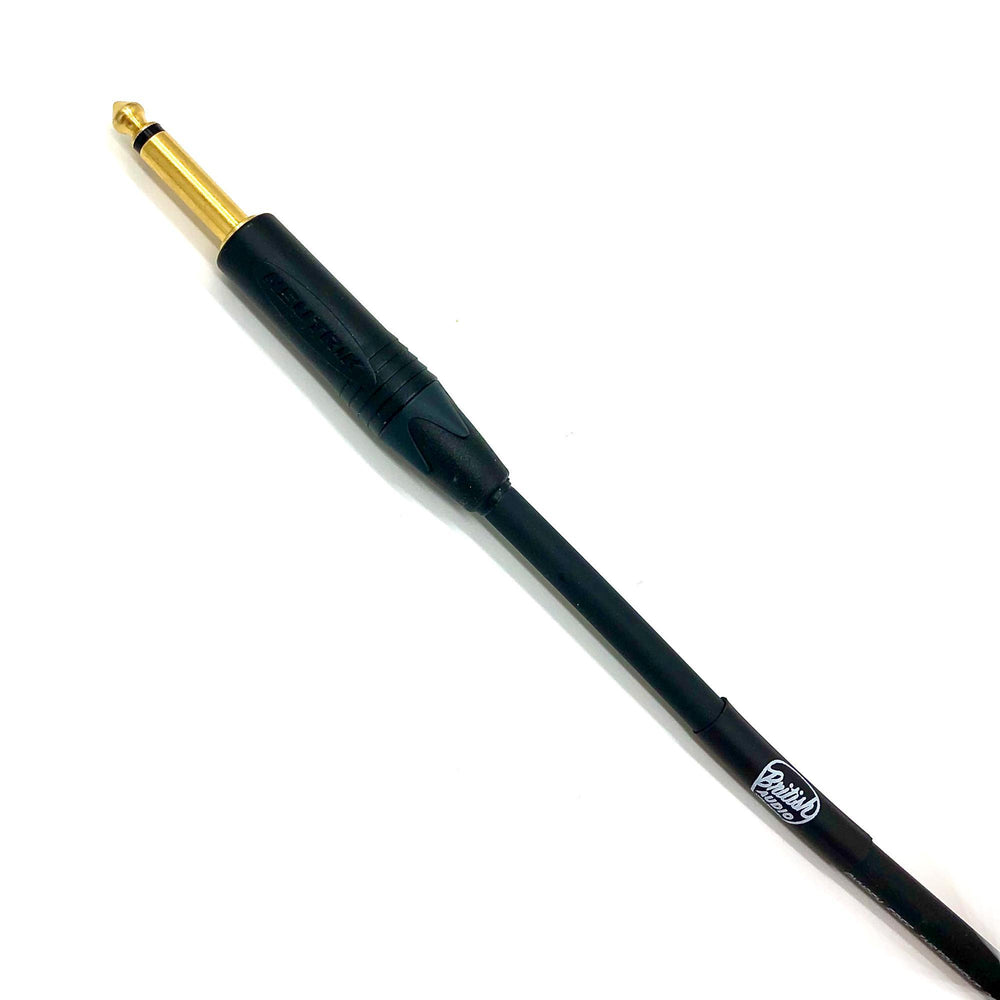 British Audio Pro Performance Silent Instrument Cable - Right Angle Silent to Straight (Black Jacket) - British Audio