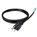 British Audio 12ft Power Cord 18 or 16 AWG, 3 Conductor, Black, Bare End