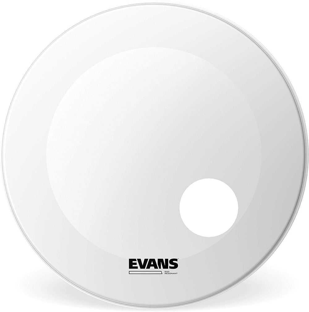 Evans Heads BD22RGCW 22-Inch EQ3 Resonant Coated Bass Drum Heads - White - British Audio