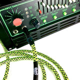British Audio Pro Performance Silent Instrument Cable - Straight Silent to Straight (Trace Elliot Neon Green & Black Braid) - British Audio