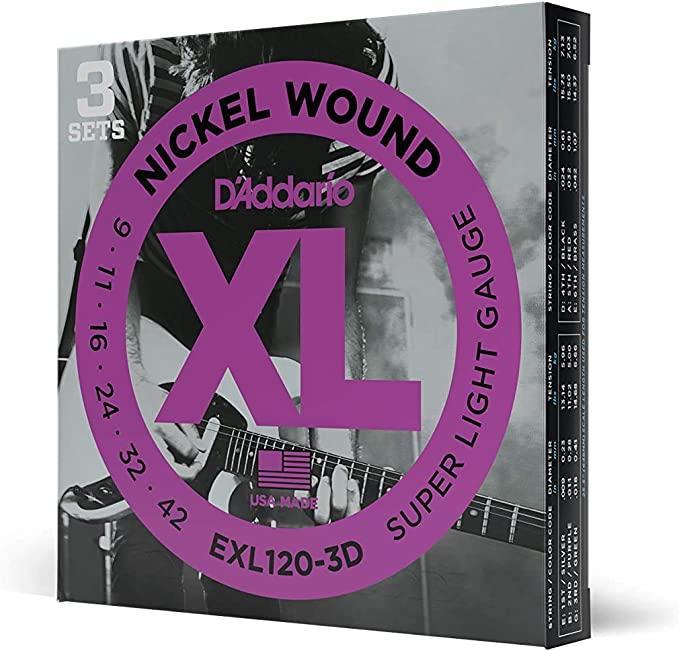 D'Addario EXL120-3D 3 Set Value Pack Super Light 09-42