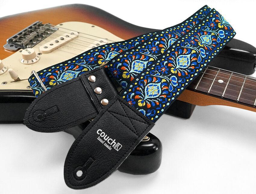 Couch Hendrix Style Electric Blue Hippie Weave Guitar Strap - British Audio