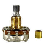 Brass Sleeve Converter for Split to Solid Shaft Potentiometers (6mm, 18T knurled to 1/4" shaft / 6.35mm)